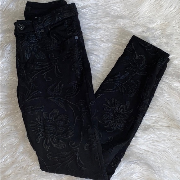 7 for all man kind Embroidered Black Pants - Picture 4 of 6